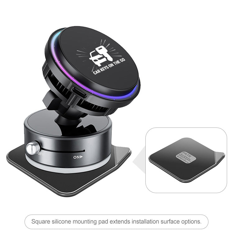 3-in-1 Magnetic Wireless Car Charger | 360° Rotating Phone Holder with Cooling System (15W Fast Charging)