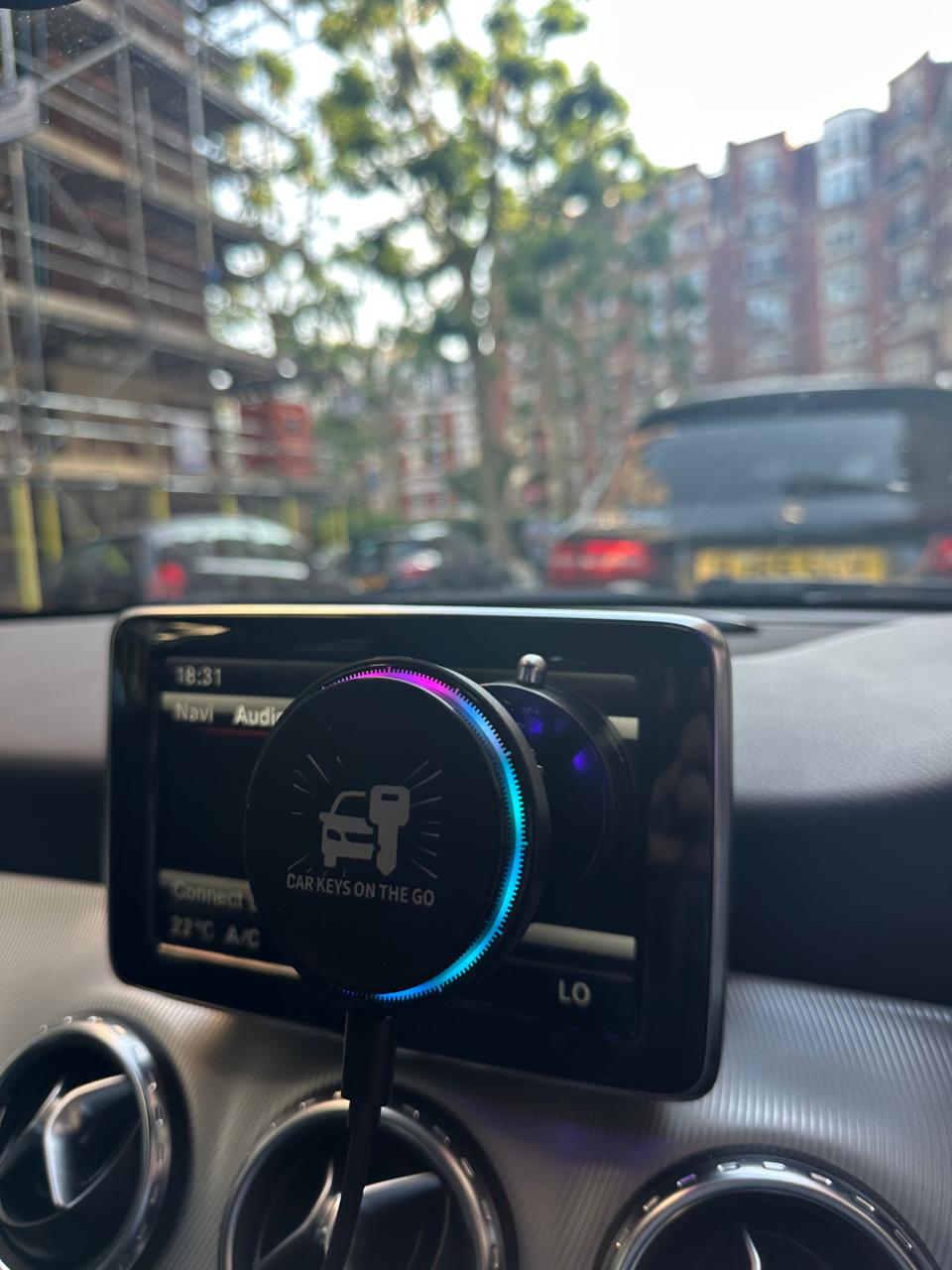 3-in-1 Magnetic Wireless Car Charger | 360° Rotating Phone Holder with Cooling System (15W Fast Charging)